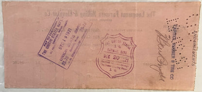 Antique 1921 Longmont Farmers Milling Voucher Check Unearthed