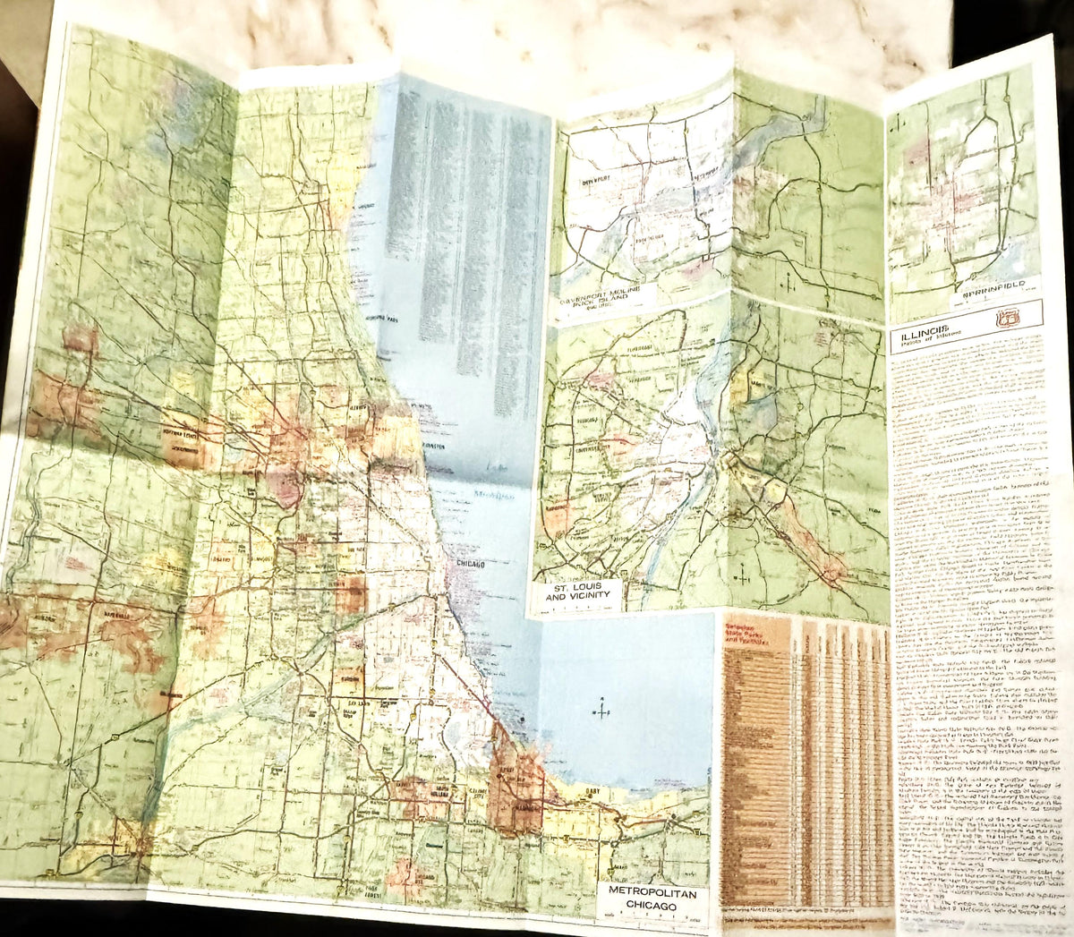Vintage Blast from the Past Phillips 66 Illinois Coca-Cola Map Treasure