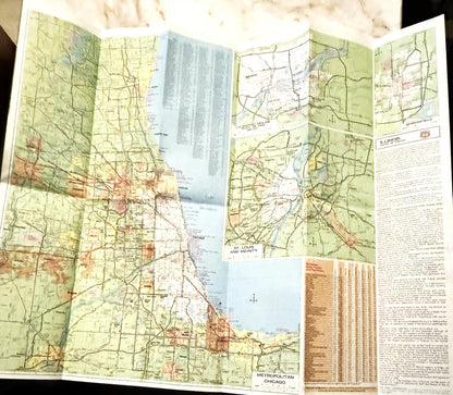 Vintage Blast from the Past Phillips 66 Illinois Coca-Cola Map Treasure