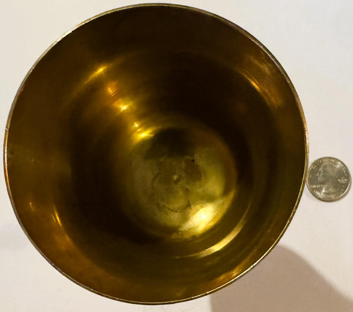 Vintage Etched Brass Goblet Chalice 🏺 Indian Bright-Cut Engraving INDIA Scratch Mark to Base