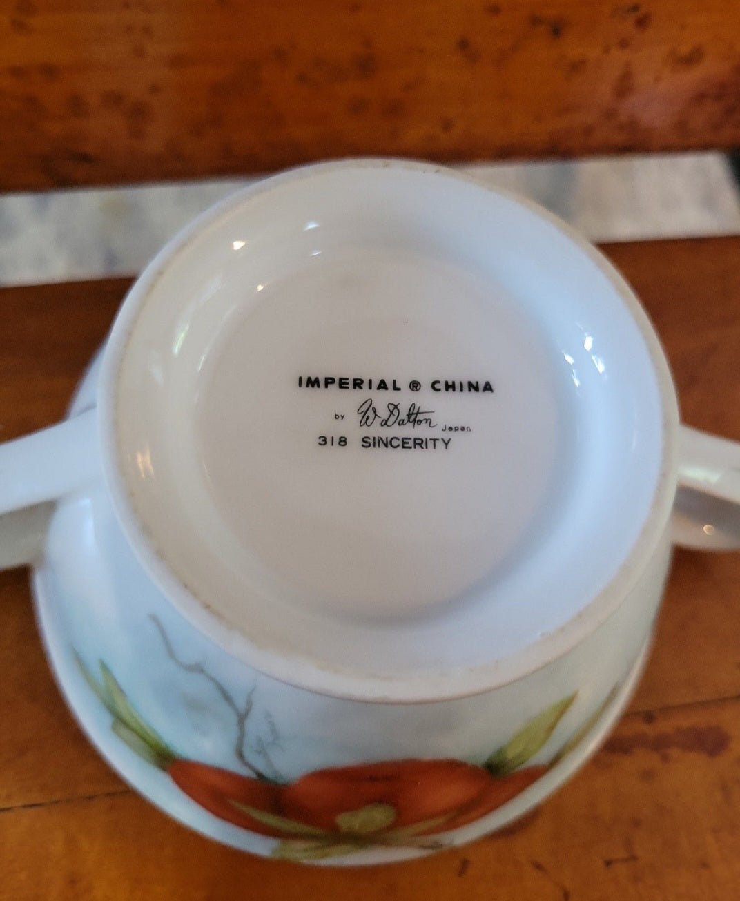 Imperial China Dalton Assoc Sincerity 318 pattern Sugar Bowl Apples - I Bought a Yard Sale