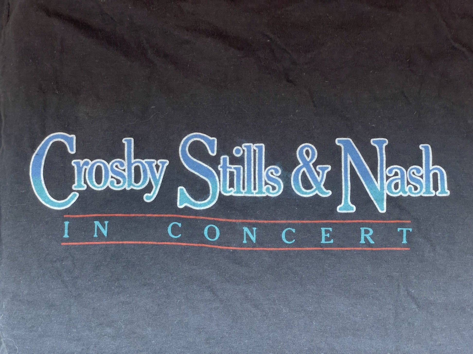 In Concert 1984 2 - Sided Black T-Shirt | Men's 100% Cotton Large Short Sleeve | - I Bought a Yard Sale