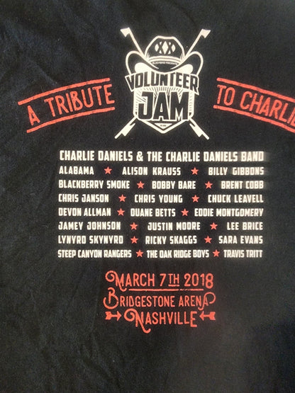Jammed with Charlie and the Band," with the Volunteer Jam logo Black T-Shirt L - I Bought a Yard Sale