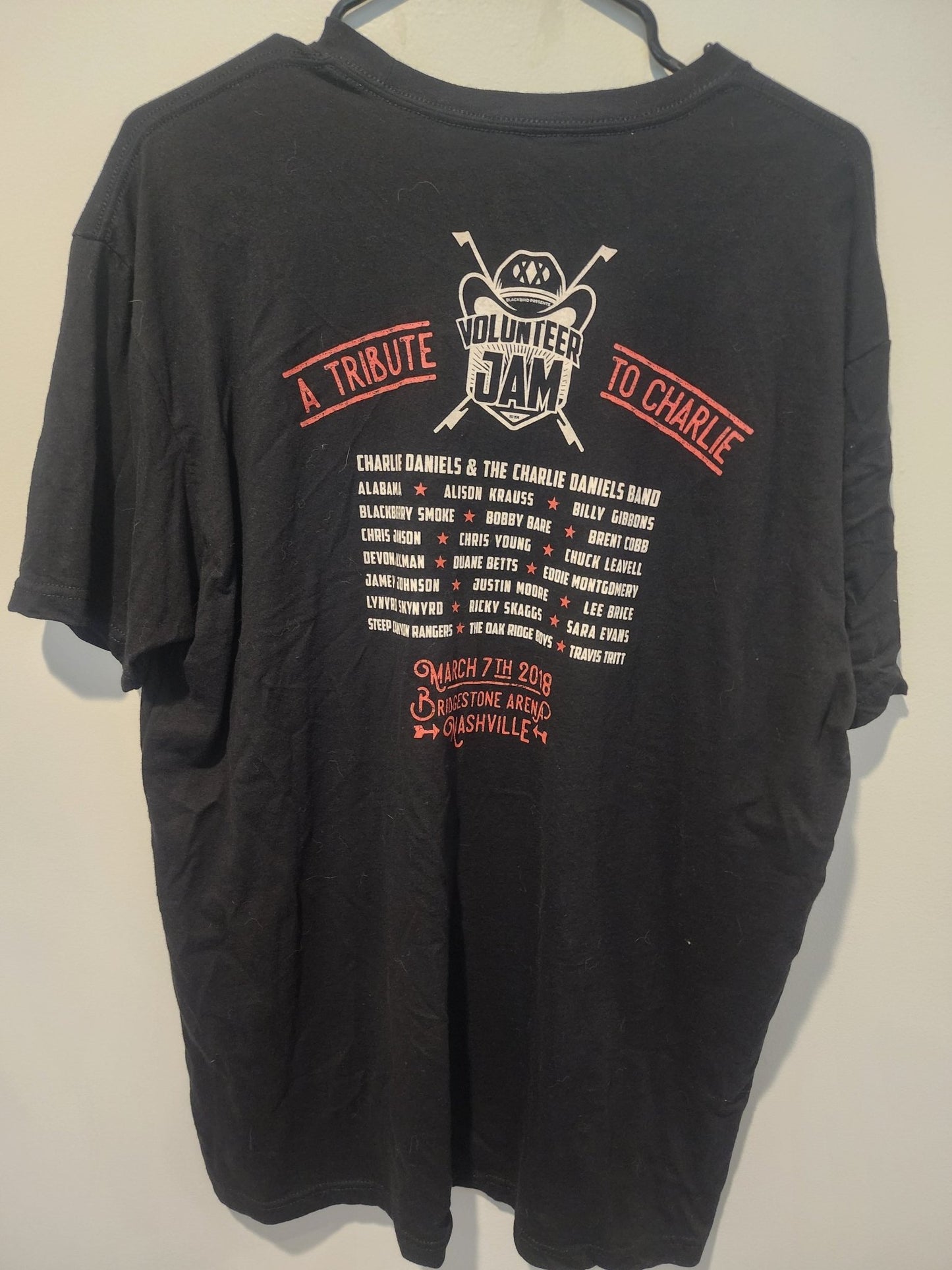 Jammed with Charlie and the Band," with the Volunteer Jam logo Black T-Shirt L - I Bought a Yard Sale