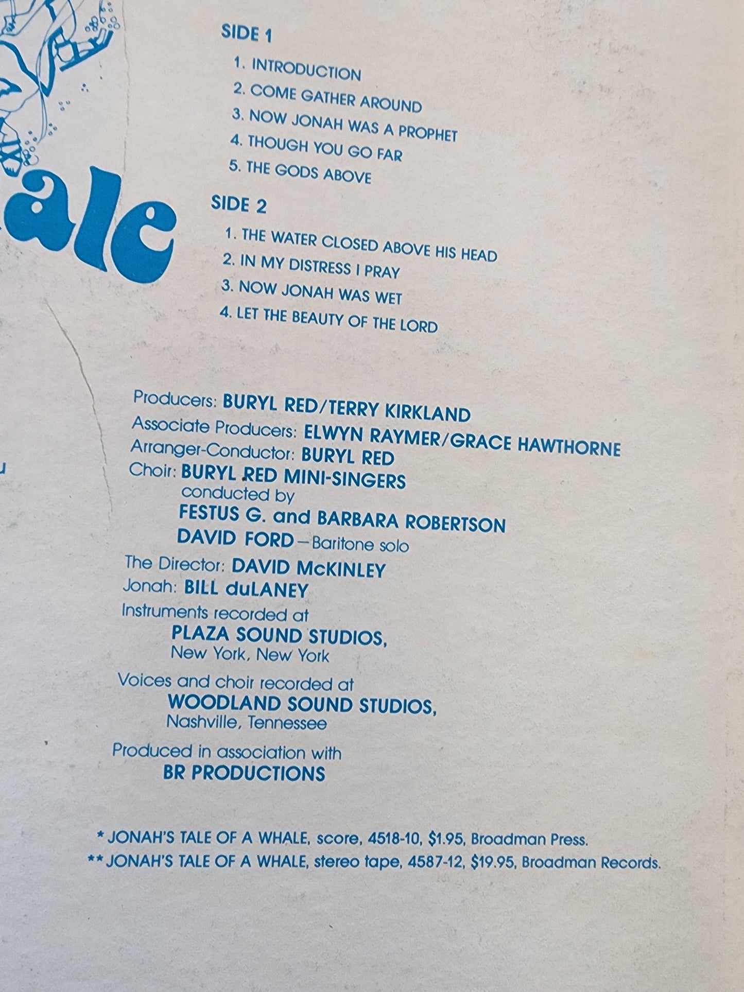 Jonah's tale of the whale 1974 Broadman VTG record vinyl Kids Stories - I Bought a Yard Sale