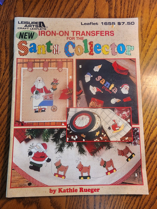 Leisure Arts Santa Collector Iron - On TRANSFERS Book 1655 Kathy Rueger 1996 - I Bought a Yard Sale