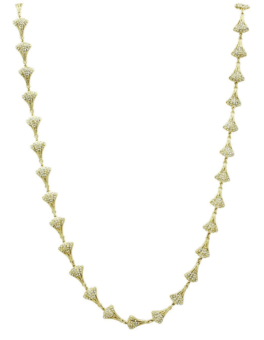 LO2625 - Gold Brass Necklace with Top Grade Crystal  in Clear