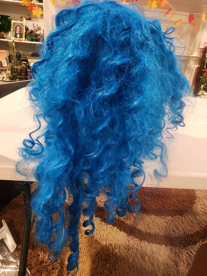 Long, Curly Bright Blue Costume Wig - Cosplay, Halloween, Dress Up - I Bought a Yard Sale