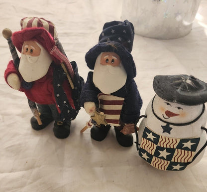 Lot of Patriotic Christmas or 4th of July Ornaments & Figurines Flag Eagle - I Bought a Yard Sale