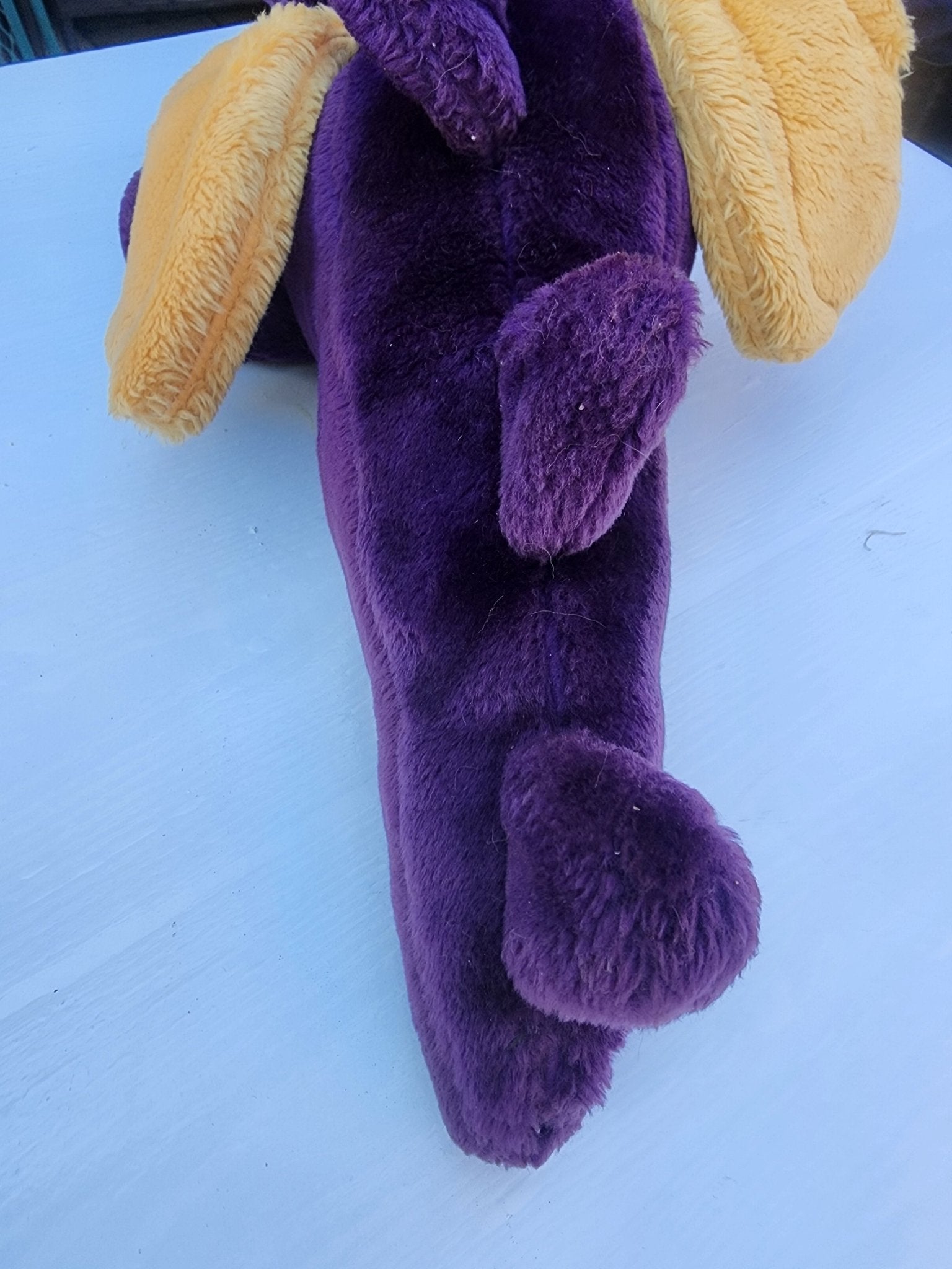 Lucy’s Toys Magnificent Dragon Hand Puppet Purple Gold Vintage - Plush aprox. 25" Large - I Bought a Yard Sale