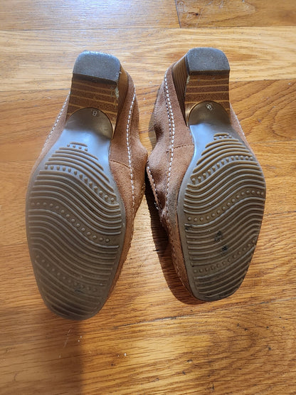 Merona Womens Shoes Size 8 Slip On Mule Loafers Brown Suede - I Bought a Yard Sale