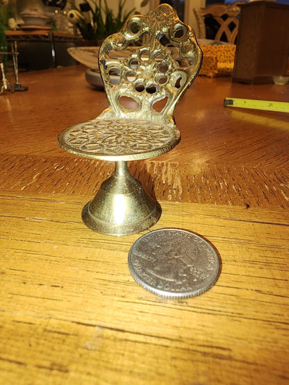 Miniature brass wine decanter and glasses and garden chair - I Bought a Yard Sale