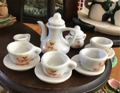 Miniature Porcelain Teddy Bear Tea Set - I Bought a Yard Sale