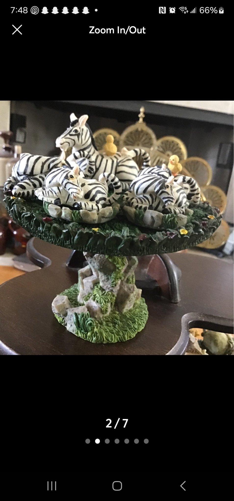 Miniature Zebra Tea set 8 pieces with pedestal - I Bought a Yard Sale