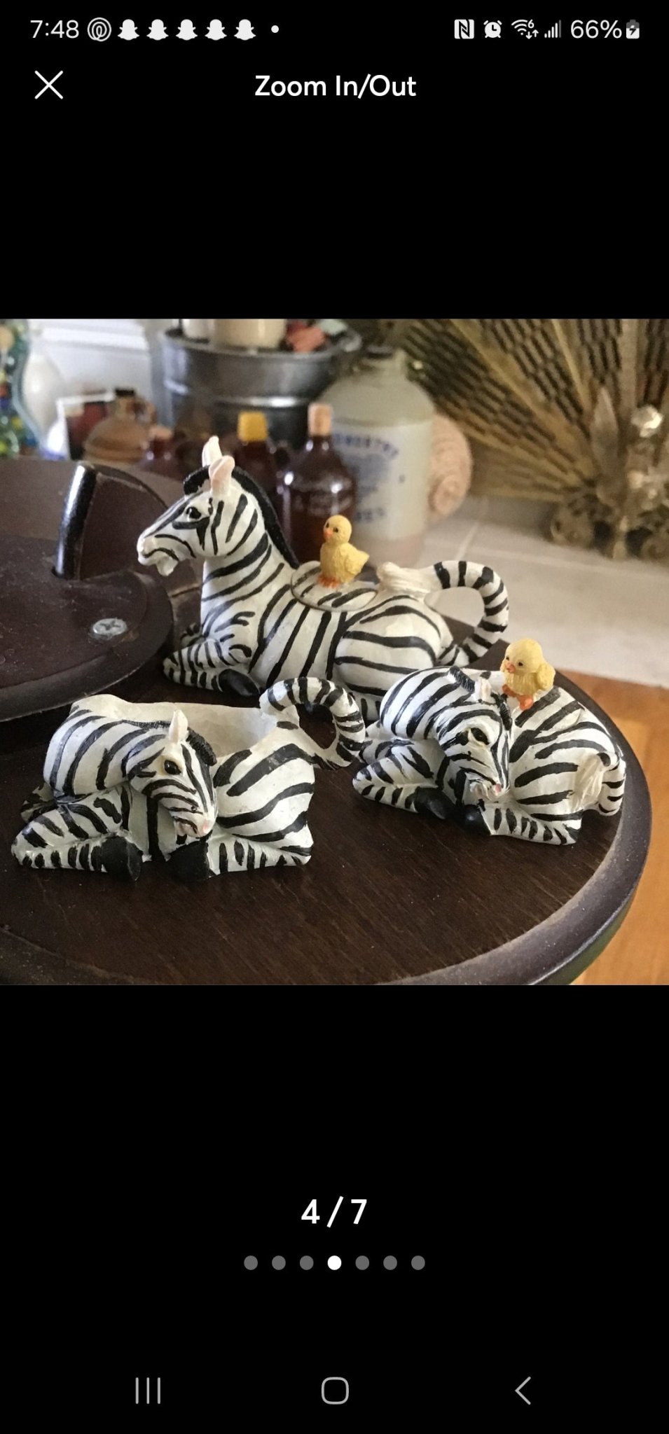 Miniature Zebra Tea set 8 pieces with pedestal - I Bought a Yard Sale