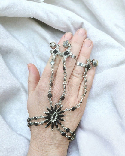 Multi - Layer Hand - Chain Including adjustable Rings & Bracelet With Bells - I Bought a Yard Sale