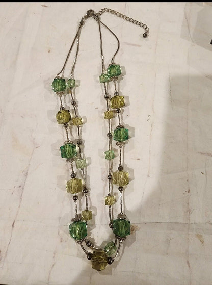 Necklace with Green Beads - I Bought a Yard Sale