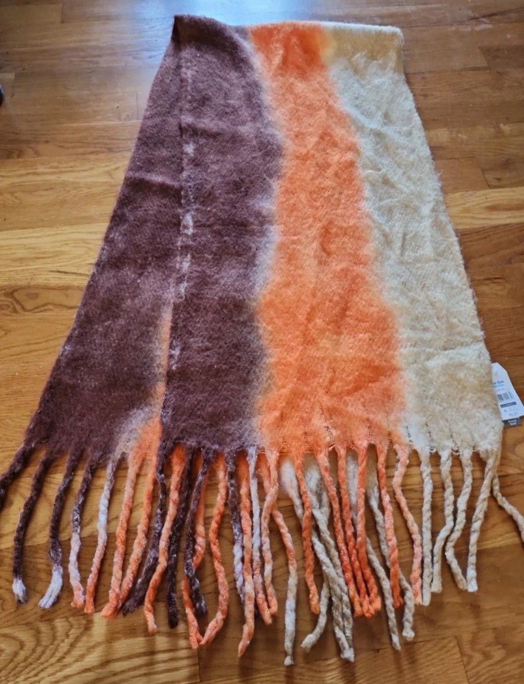 New Blanket Scarf Shaw One Size orange purple tan - I Bought a Yard Sale