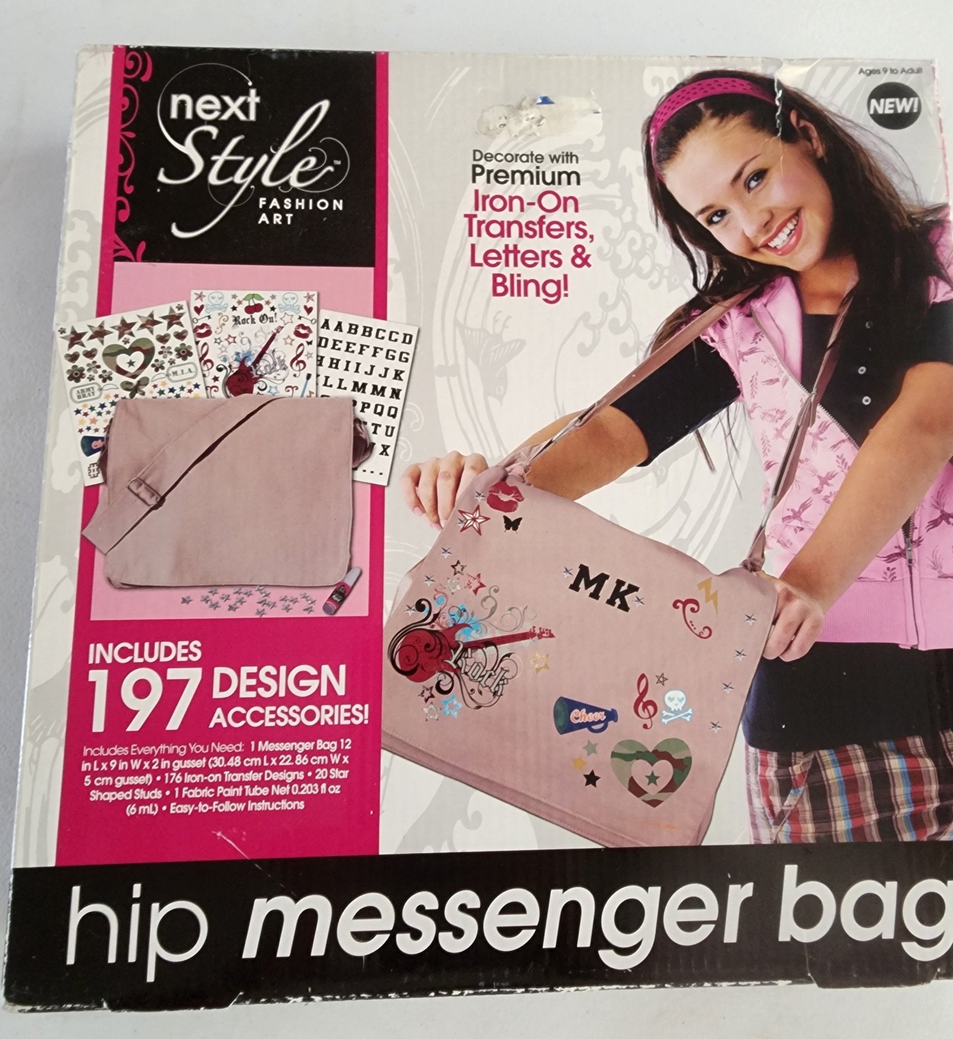 Next Style Fashion Art Hip Messenger Bag - Design Your Own New craft kit new open box - I Bought a Yard Sale
