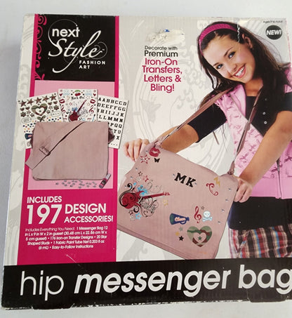 Next Style Fashion Art Hip Messenger Bag - Design Your Own New craft kit new open box - I Bought a Yard Sale