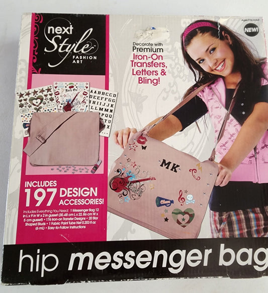 Next Style Fashion Art Hip Messenger Bag - Design Your Own New craft kit new open box - I Bought a Yard Sale