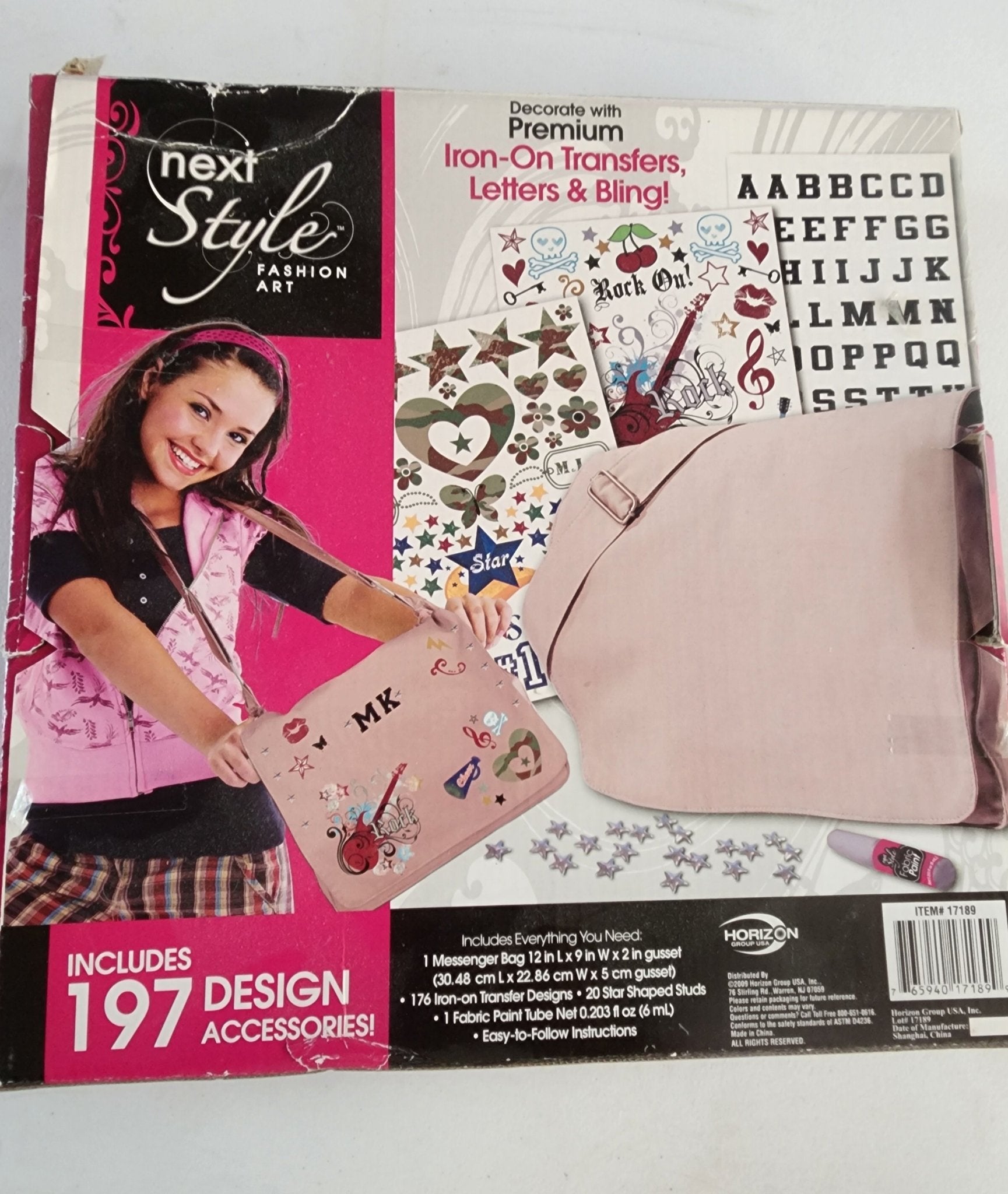 Next Style Fashion Art Hip Messenger Bag - Design Your Own New craft kit new open box - I Bought a Yard Sale