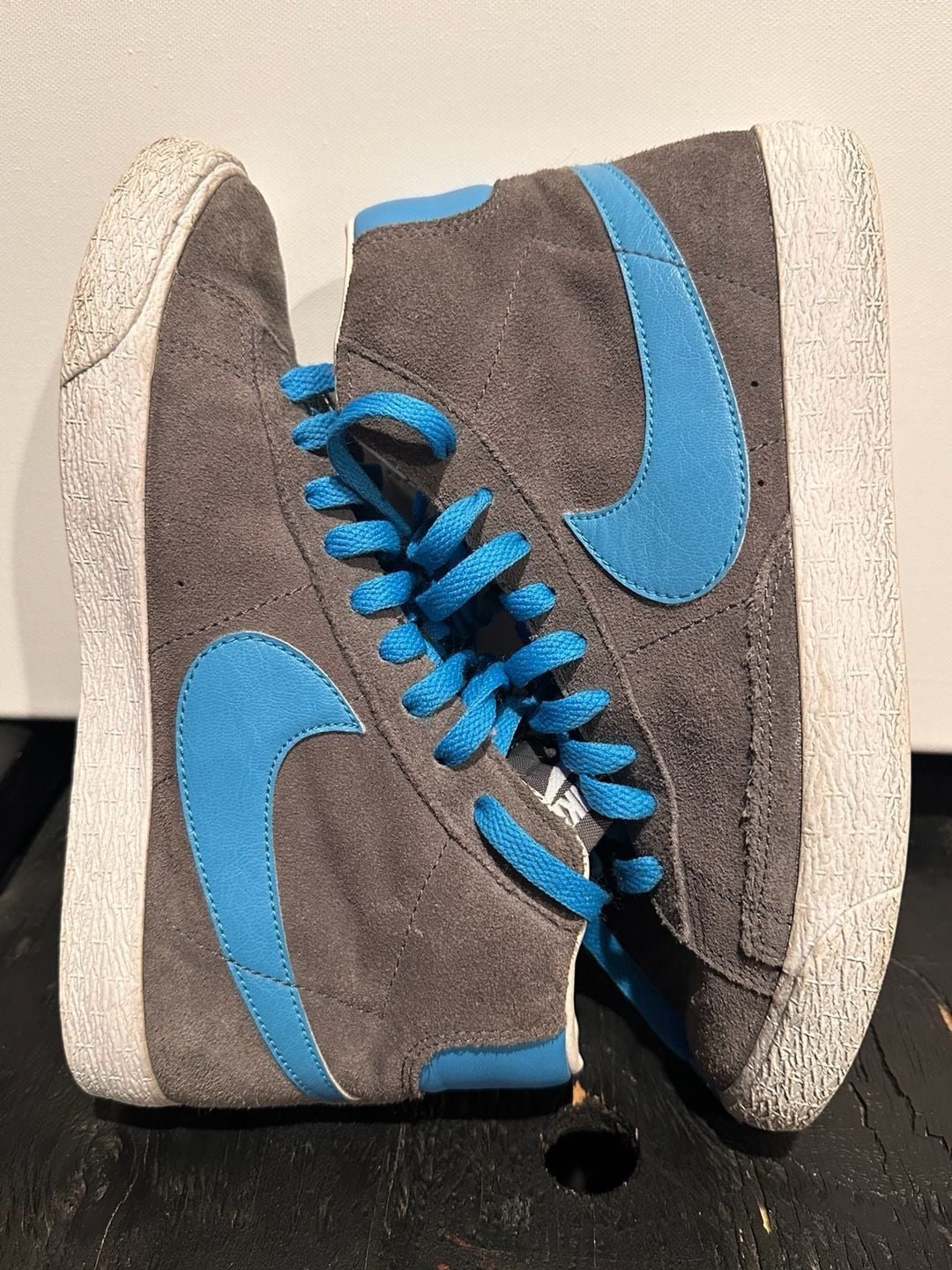 Nike Blazer Mid Vintage GS Grey Suede Photo Blue - I Bought a Yard Sale