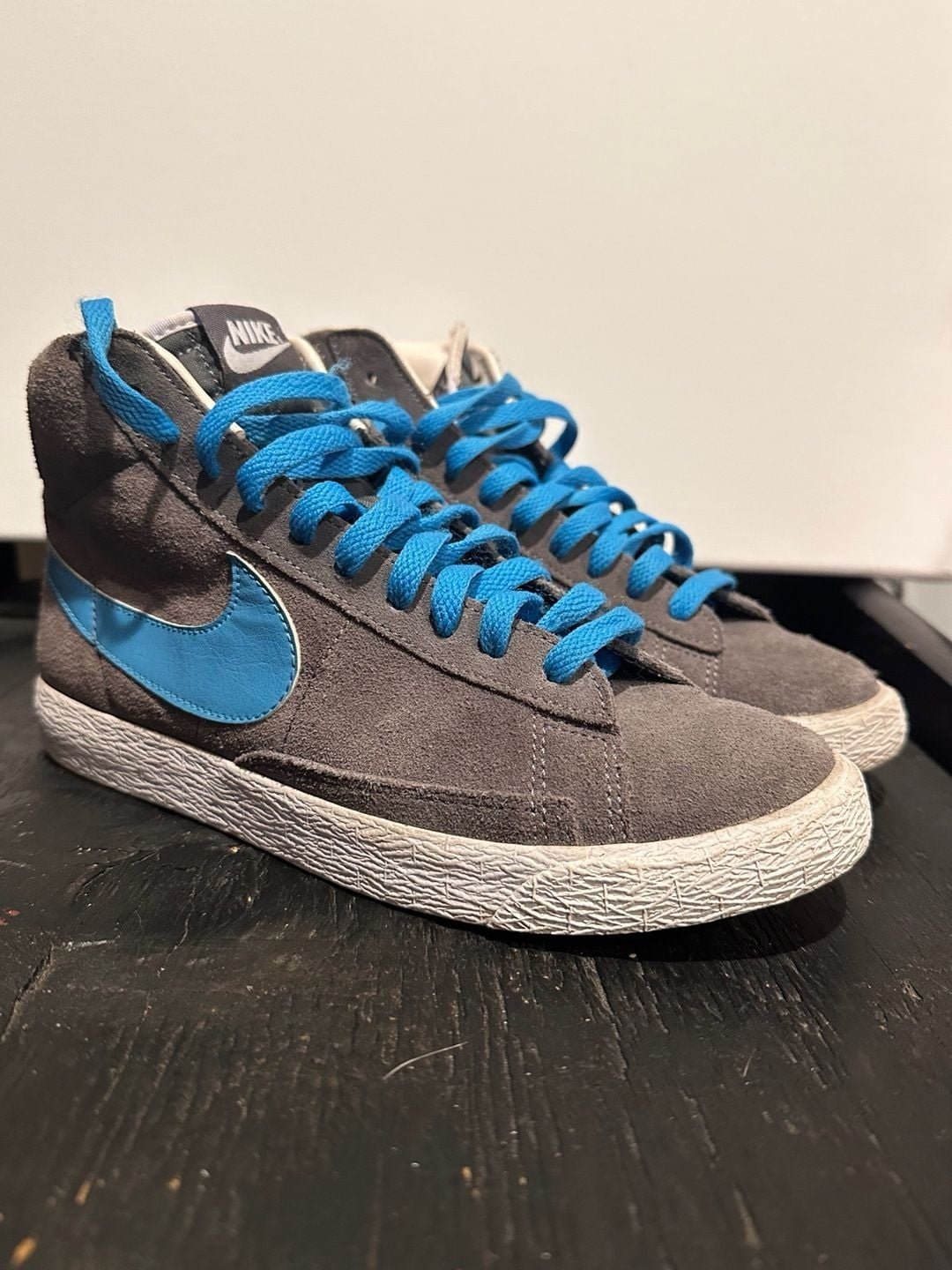 Nike Blazer Mid Vintage GS Grey Suede Photo Blue - I Bought a Yard Sale