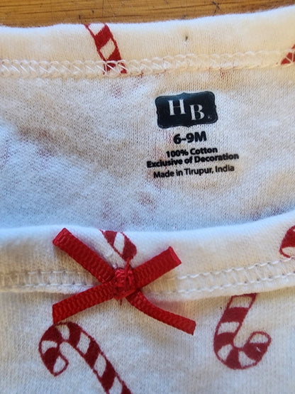 NWT Girls Hudson Baby Candy Cane Christmas Cotton Dress 6 - 9 Months - I Bought a Yard Sale