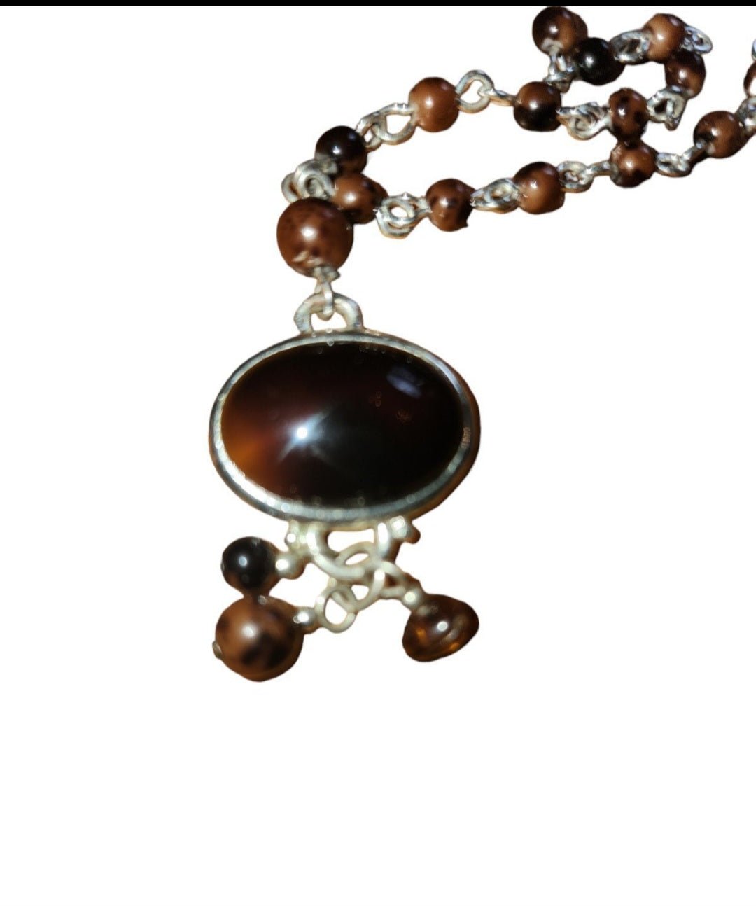 NY necklace with gold tone Accents and brown Beads - I Bought a Yard Sale
