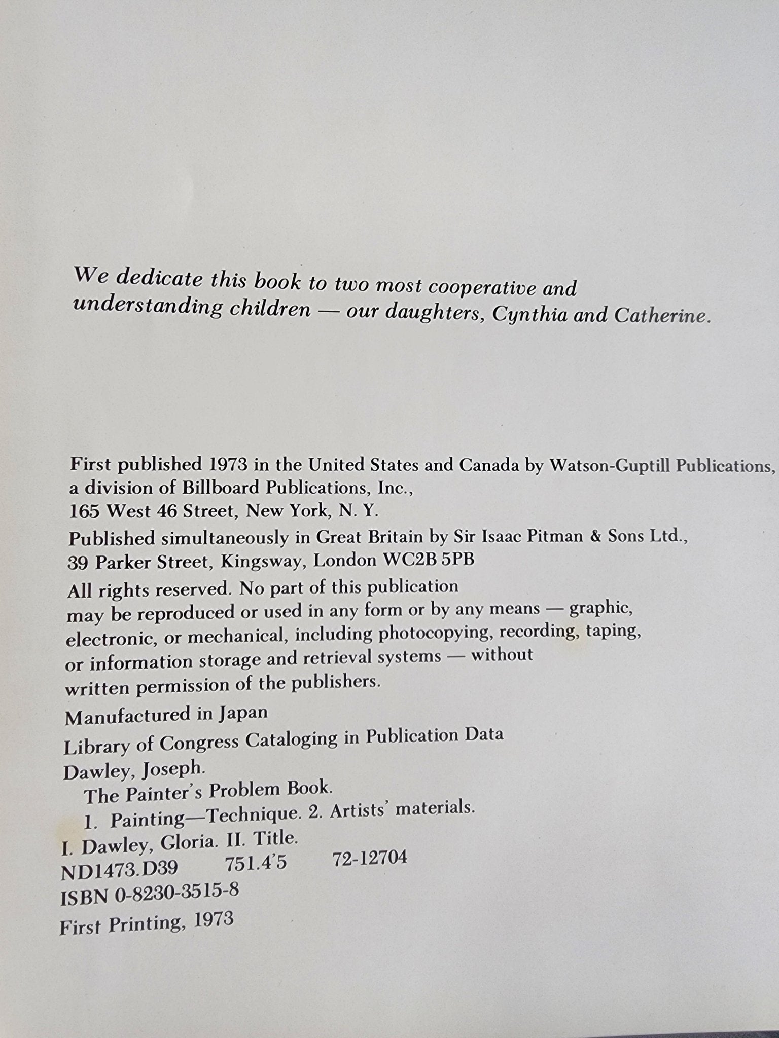 Painter's Problem Book by Joseph Dawley and Gloria Dawley (1973, Hardcover) - I Bought a Yard Sale