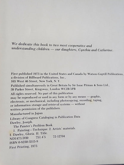 Painter's Problem Book by Joseph Dawley and Gloria Dawley (1973, Hardcover) - I Bought a Yard Sale
