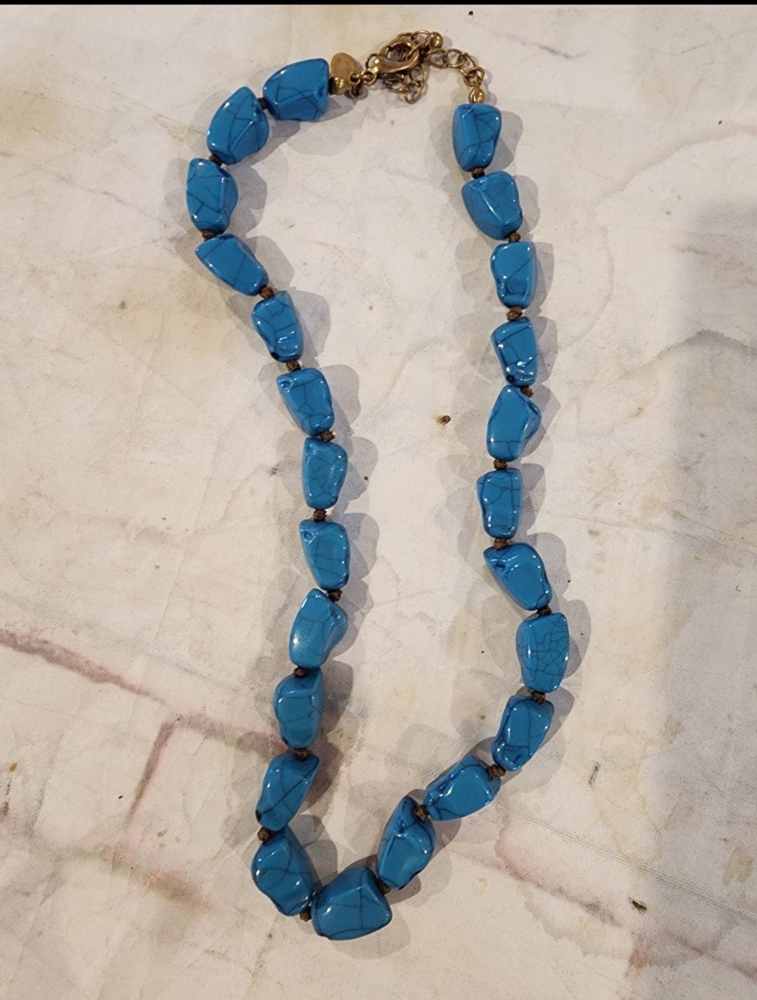 Premier Designs Chunky Faux Turquoise Necklace Choker or Bracelet - I Bought a Yard Sale
