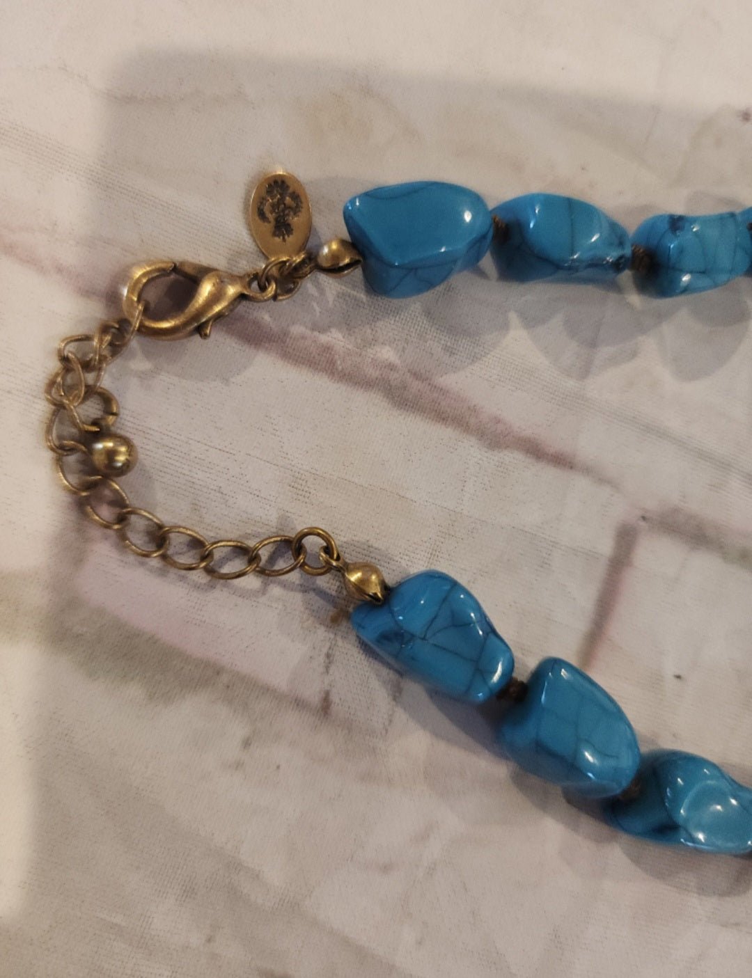 Premier Designs Chunky Faux Turquoise Necklace Choker or Bracelet - I Bought a Yard Sale