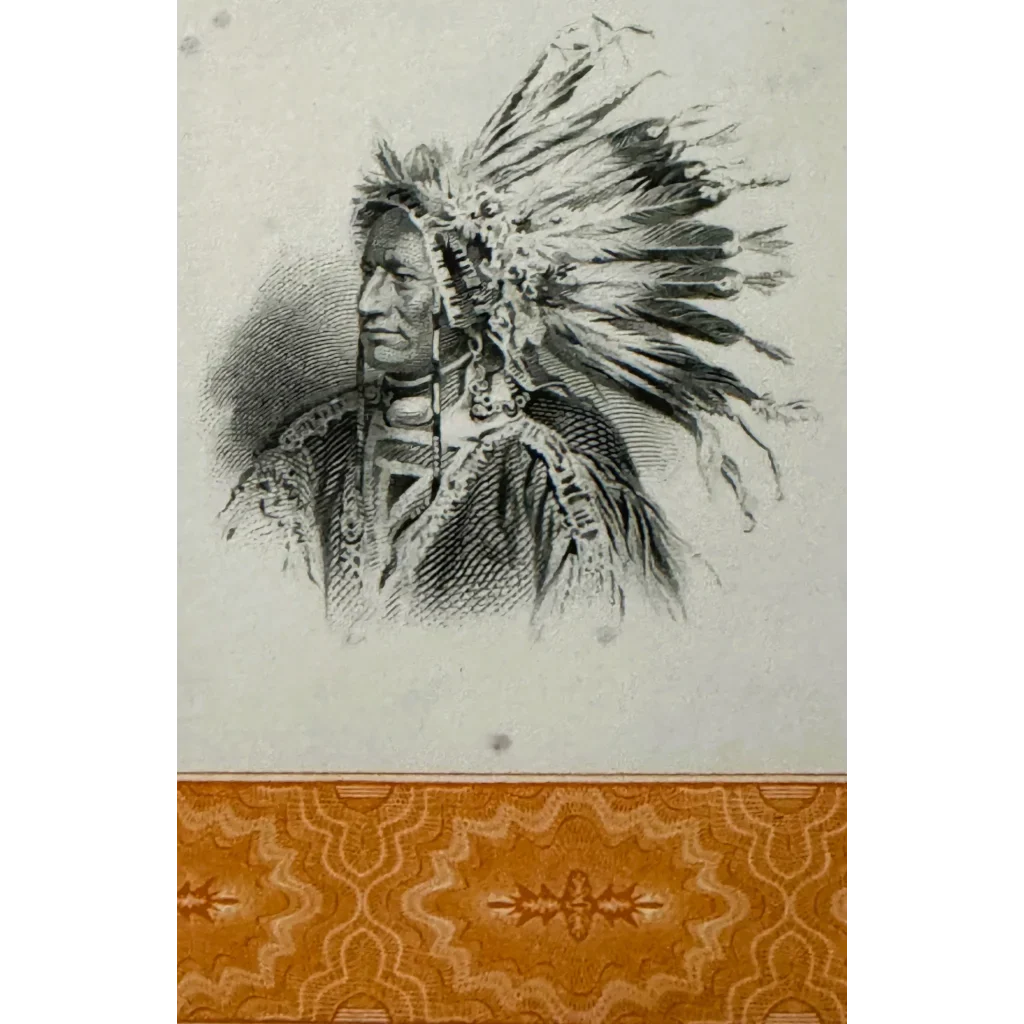 Vintage American Brands Stock Certificate 📜 Native American Chief Vignette, New Jersey Tobacco Americana