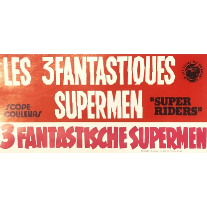 Vintage Belgian Movie Poster Super Riders 🤖 1976 Les 3 Fantastiques Supermen Kamen Rider Tokusatsu
