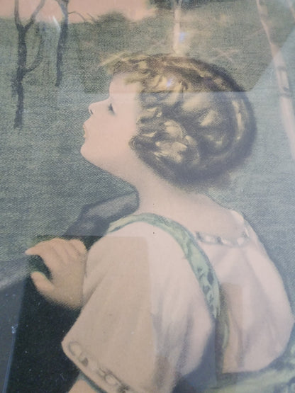 Vintage Art Print 1920s Lithograph SPRING SONG  Simon Glucklich Original Frame