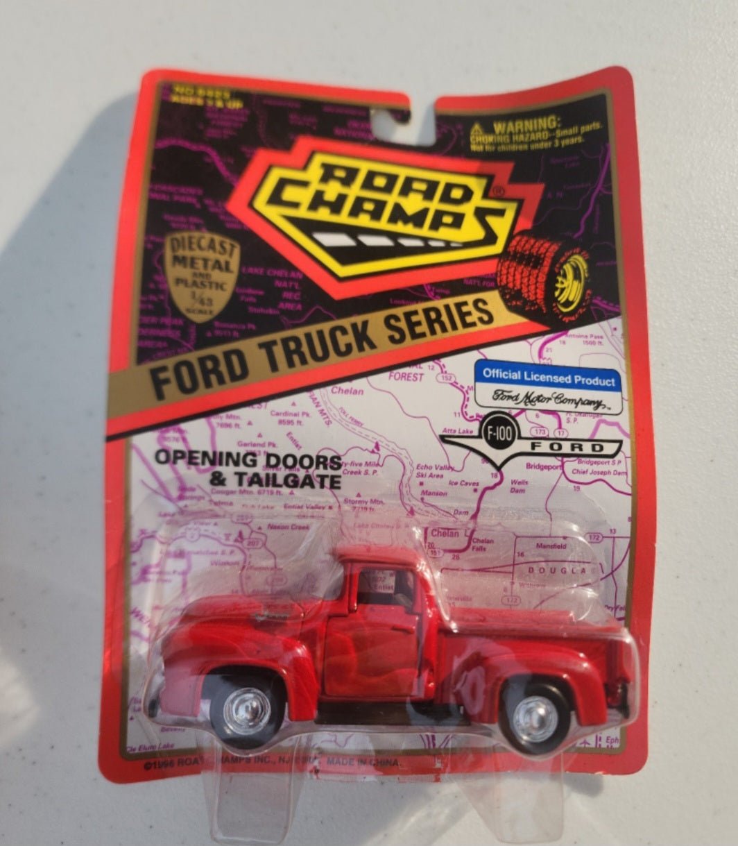 Road Champs Red Ford Diecast Truck Series Vintage New 1995 F100 Trademark - I Bought a Yard Sale