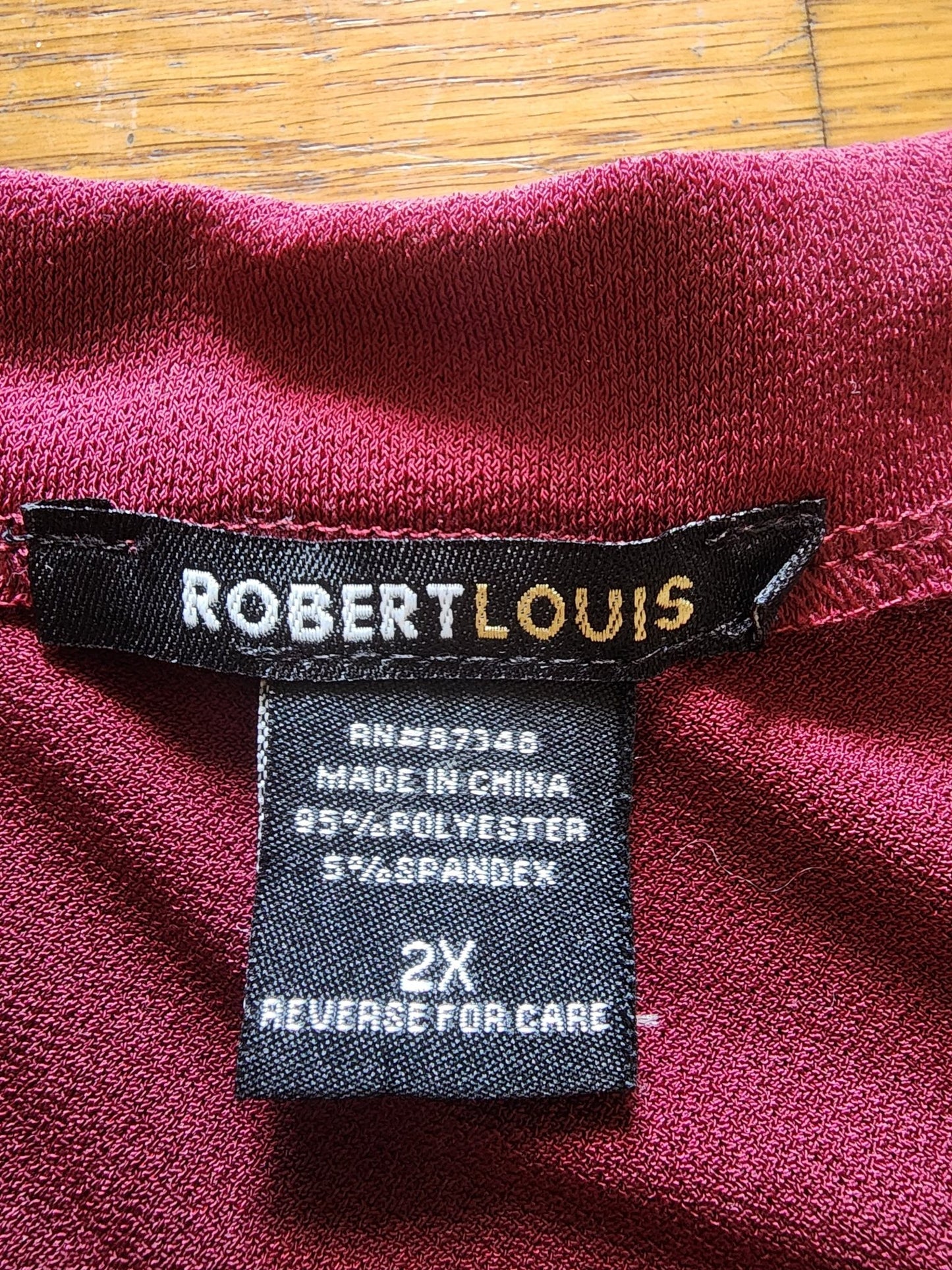 Robert Louis 2x wine Blouse with ladder sleeves and embelleshments - I Bought a Yard Sale