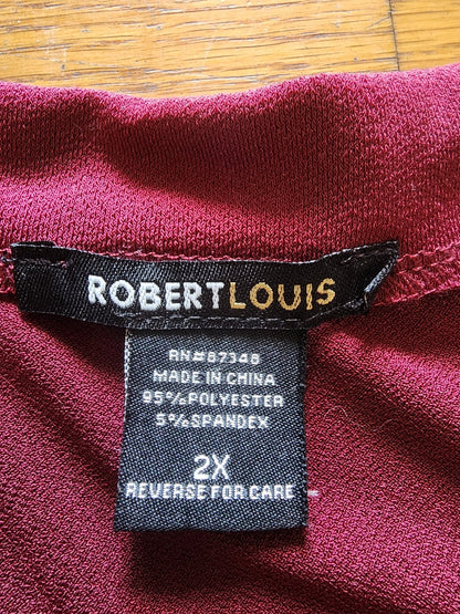 Robert Louis 2x wine Blouse with ladder sleeves and embelleshments - I Bought a Yard Sale