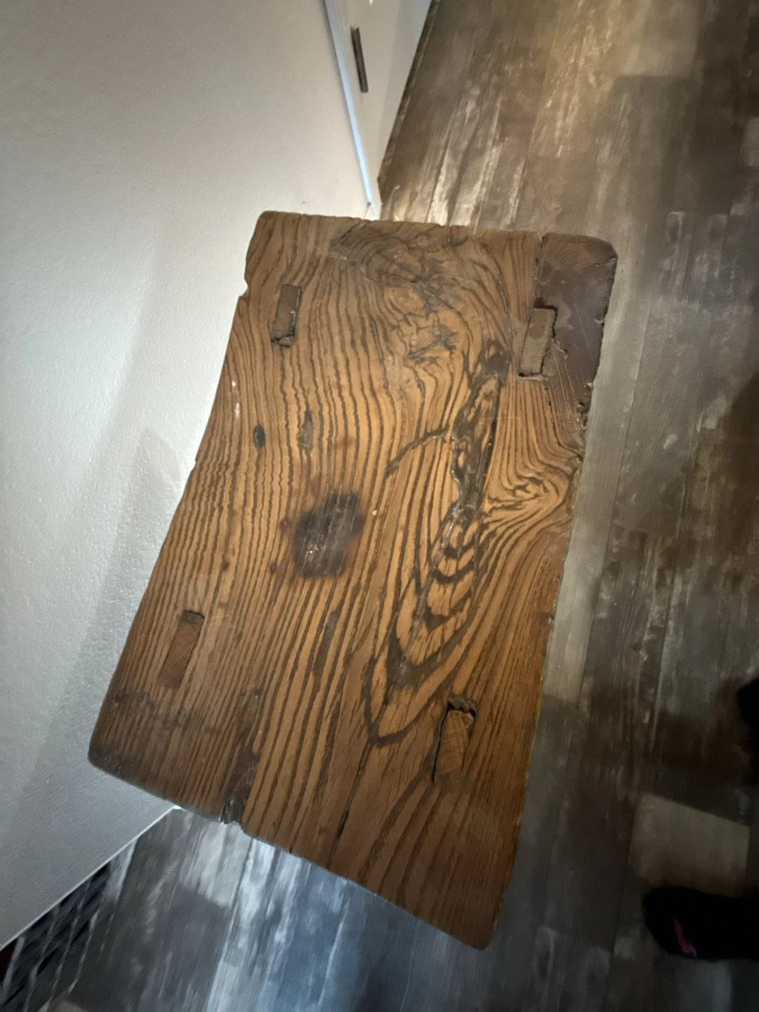 Antique Rustic Elm Saddle Stool