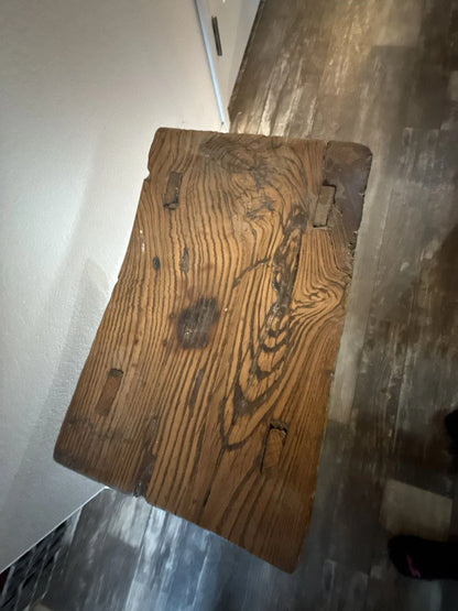 Antique Rustic Elm Saddle Stool