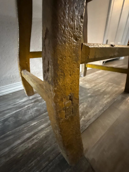 Antique Rustic Elm Saddle Stool