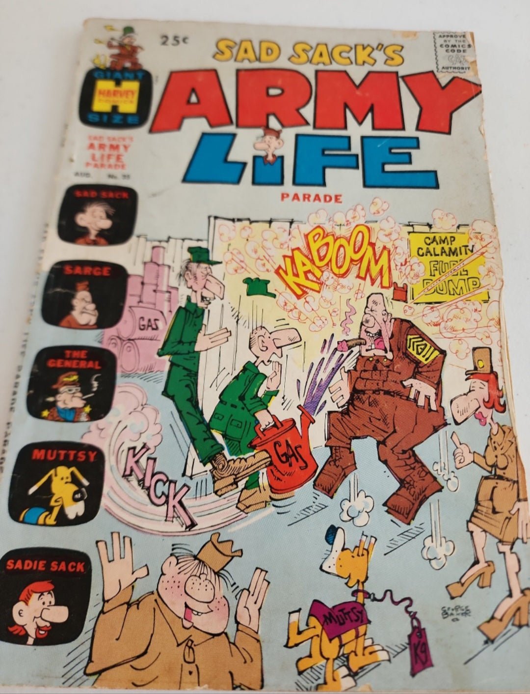 Sad Sack Army Life 35; Harvey comic book | August 1971 featuring Sarge Smoking - I Bought a Yard Sale