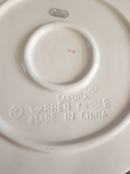 Sakura Warren Kimble Black White Fat Cat Trivet 9.75" Handpainted Stoneware, great for Country Farmhouse - I Bought a Yard Sale