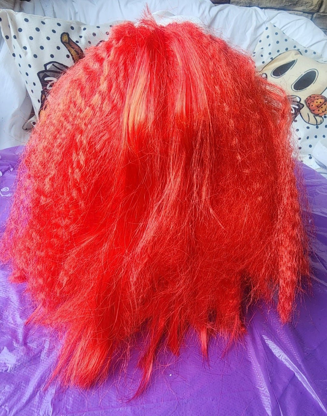Scary Clown Mask Latex with Red Hair Costume Adult Horror IT Halloween vibe - I Bought a Yard Sale