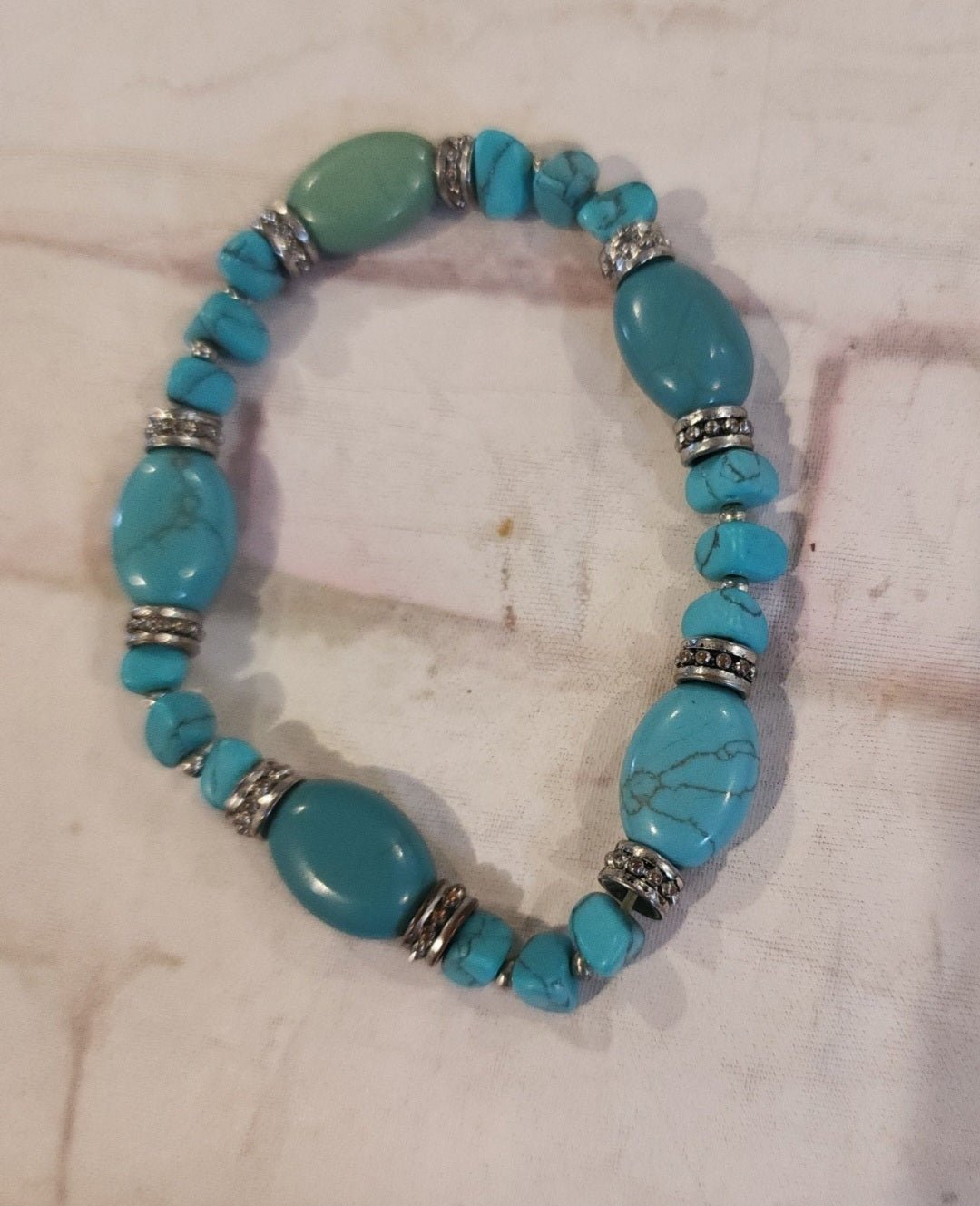 Small Chaps Women's Blue Topaz Chip Accent Stretch Bracelet - I Bought a Yard Sale