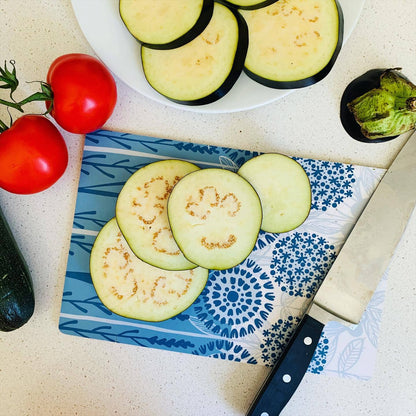 Sustainable Cutting Board | Bloom in Blue - I Bought a Yard Sale