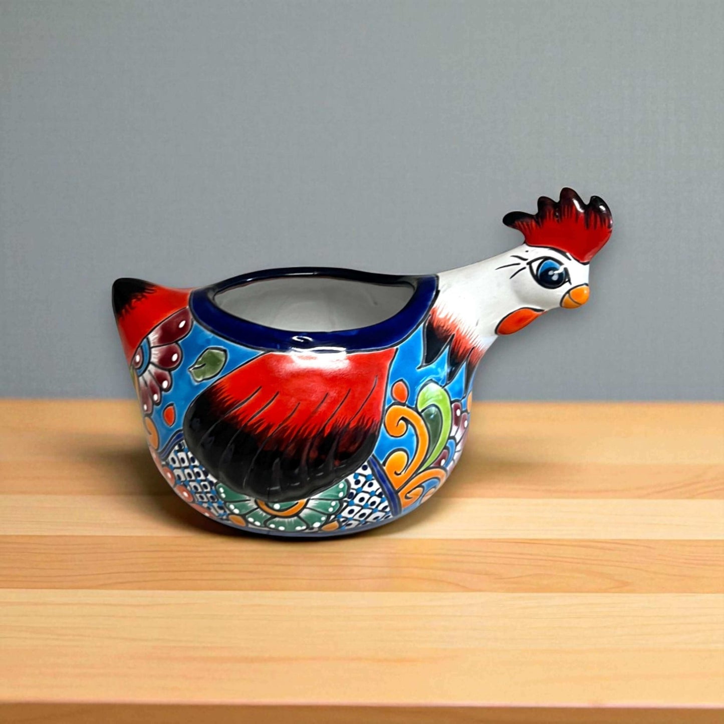 Talavera Chicken Planter | Handmade Mexican Ceramic Pot - I Bought a Yard Sale