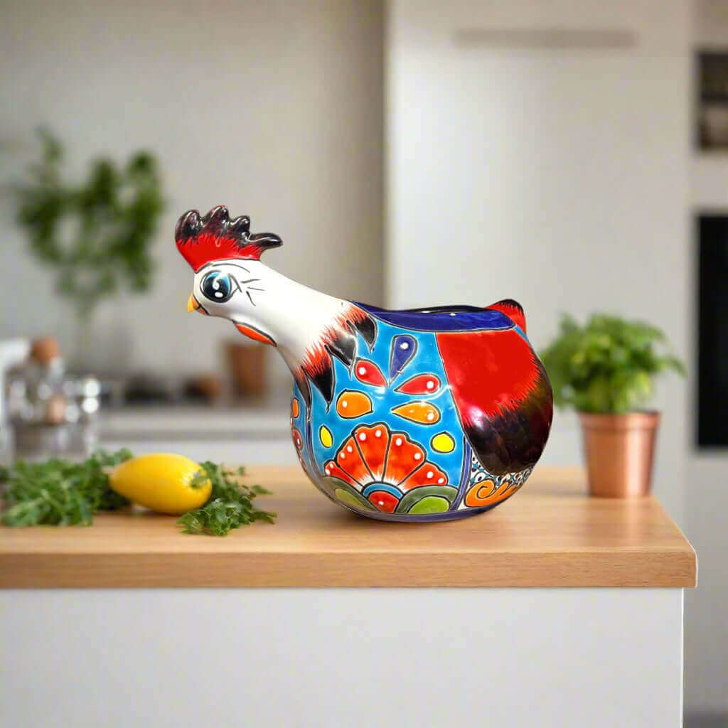 Talavera Chicken Planter | Handmade Mexican Ceramic Pot - I Bought a Yard Sale